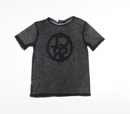 Womens UK Size 12 Closure London Black Basic T-Shirt