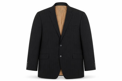 Kartel Men Black 44R Pinstripe Wool Blend Two-Button Blazer