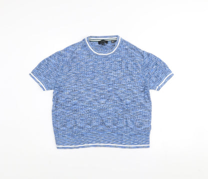 Ted Baker Men's Blue Knit Short Sleeve Crew Neck Top Size L