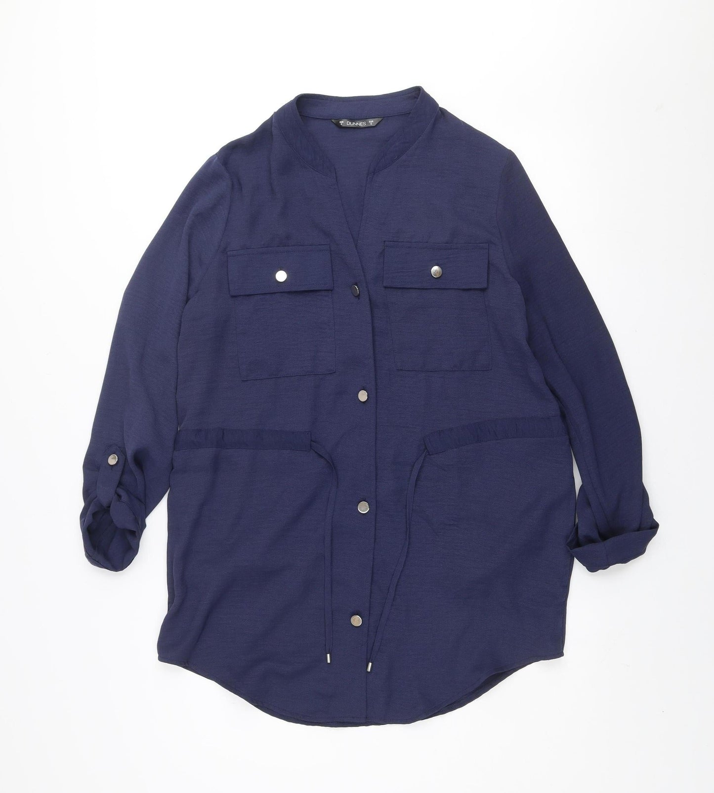 Dunnes Women Blue Shirt Dress S Lightweight Long Sleeve