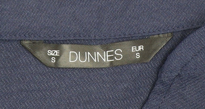 Dunnes Women Blue Shirt Dress S Lightweight Long Sleeve