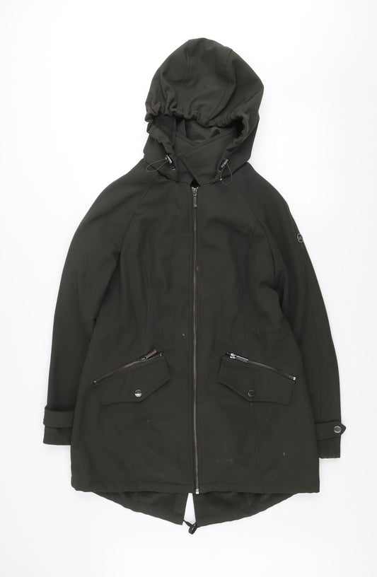 Michael Kors Women's Green Hooded Parka Coat Size M