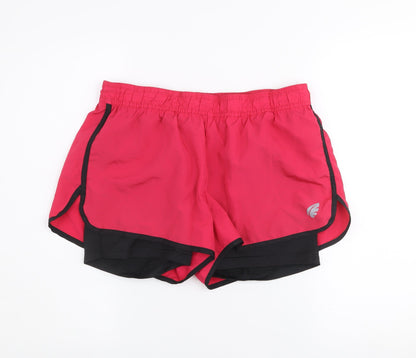 Crivit Womens Pink Black Running Shorts Size M Lightweight Athletic