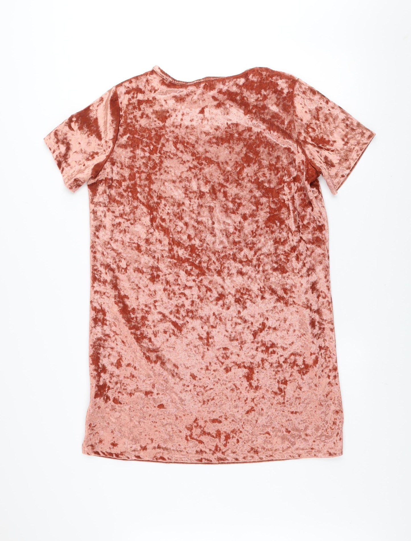 Missy Empire Women Pink Size 12 Velvet T-Shirt Dress