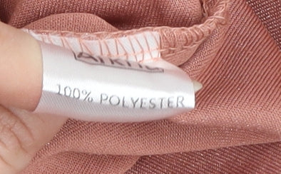 Missy Empire Women Pink Size 12 Velvet T-Shirt Dress