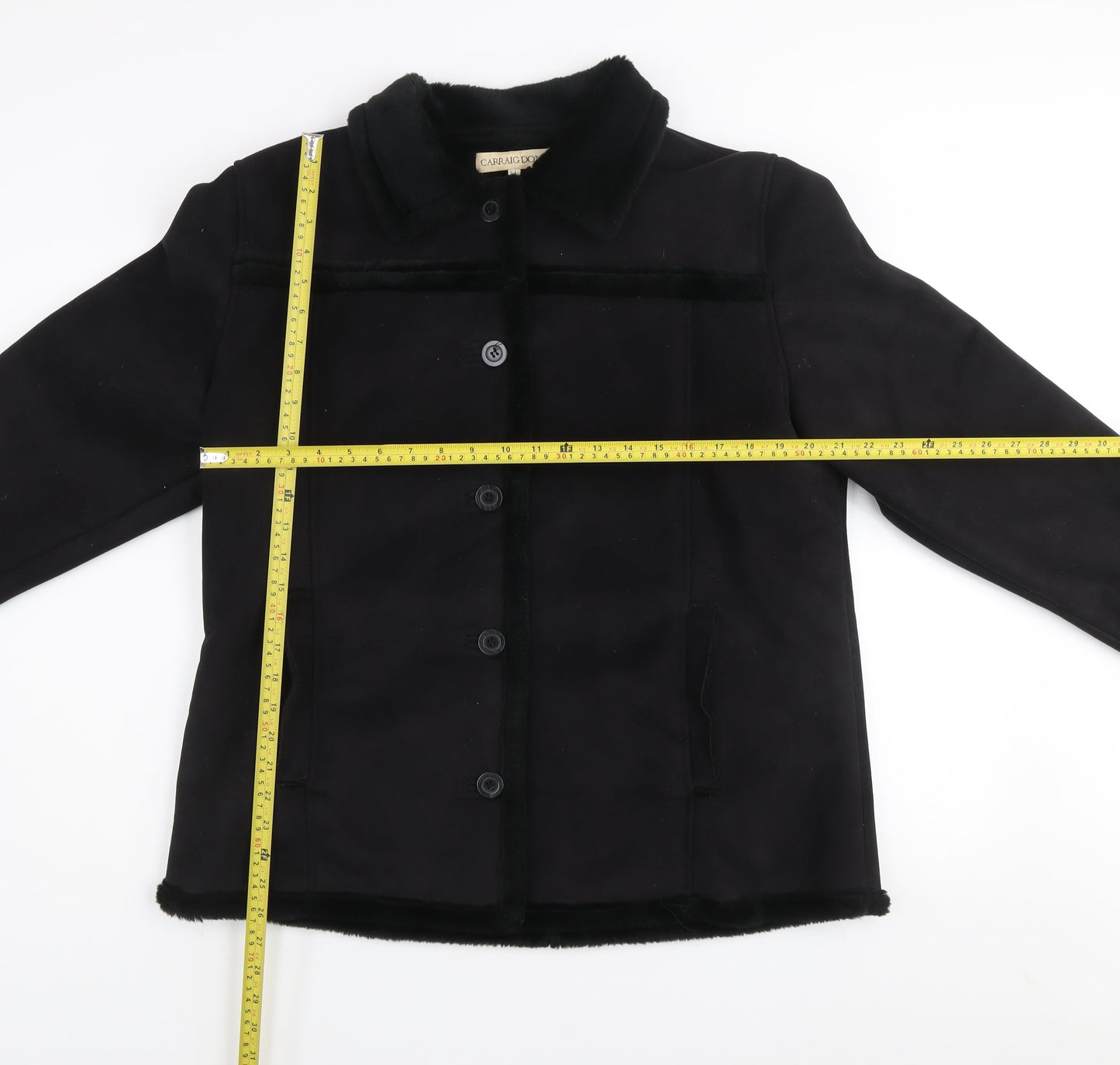 Womens UK Size XL Carraig Donn Black Overcoat