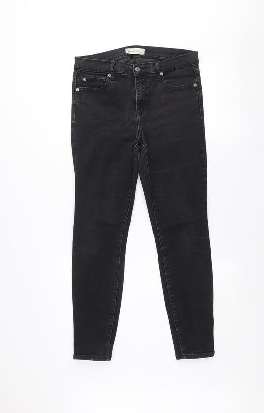 Gap Women's Black True Skinny Jeans Size 10 Short Mid Rise Stretch Denim