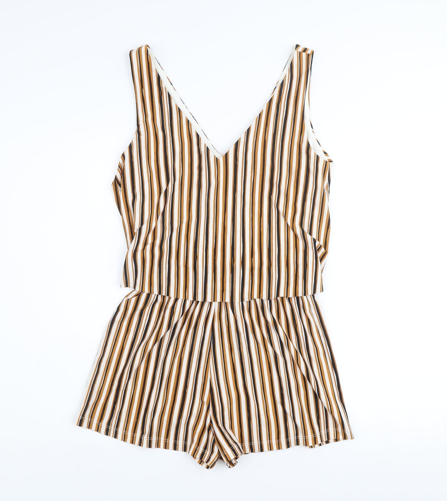 Womens UK Size 8 MNG Basics One-Piece Beige Playsuit