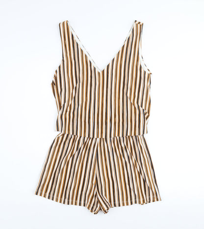 Womens UK Size 8 MNG Basics One-Piece Beige Playsuit