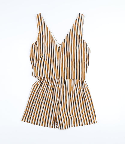 Womens UK Size 8 MNG Basics One-Piece Beige Playsuit