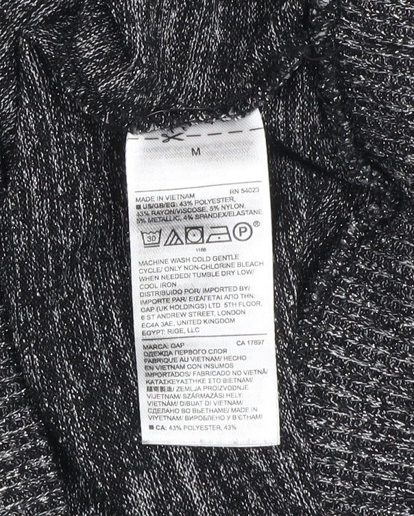 GAP Women's Grey Knit Pullover Jumper Size M Crew Neck Long Sleeve