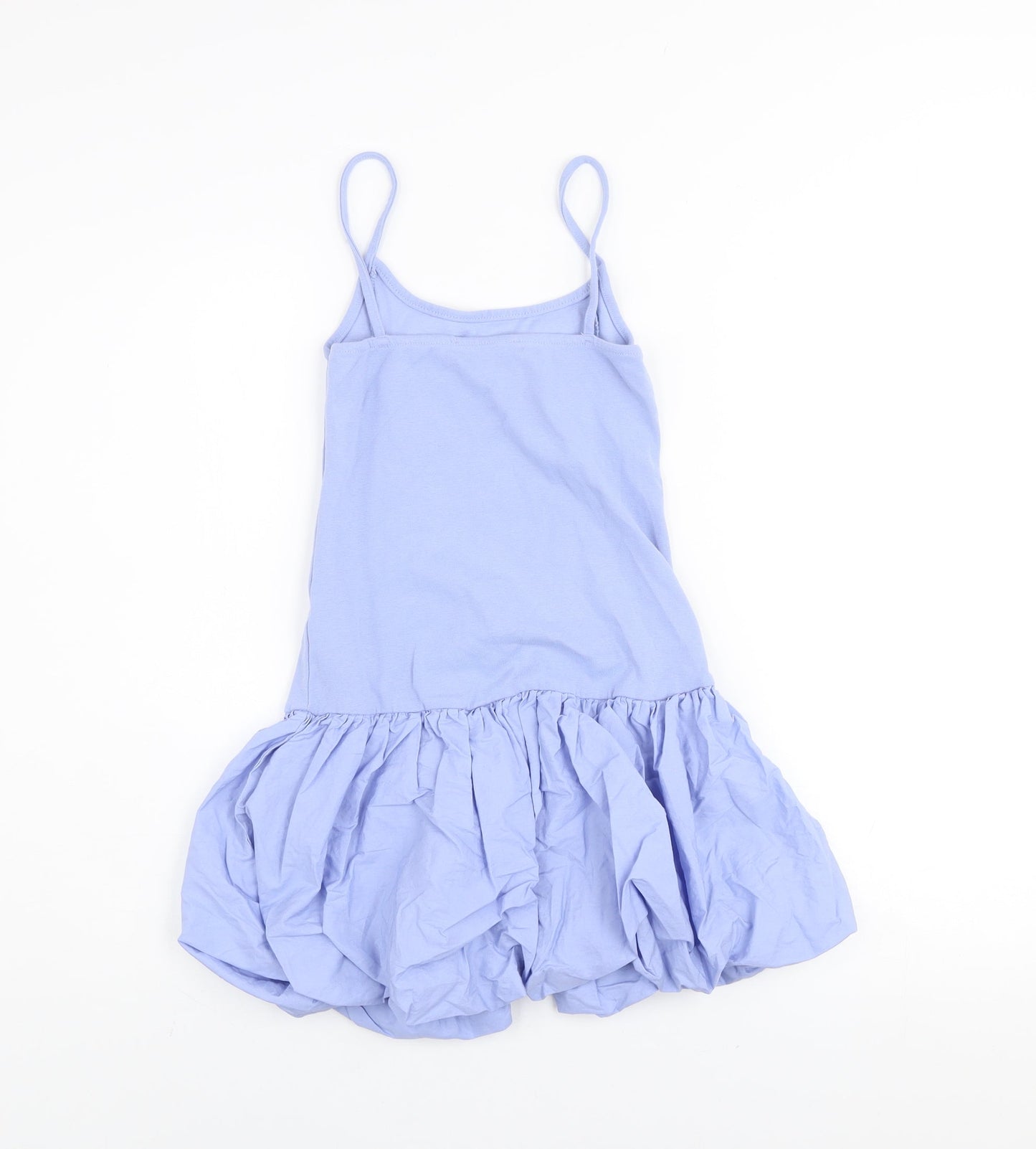 Pull & Bear Women Blue XS Bubble Hem Slip Dress
