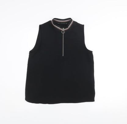 Womens UK Size S Zara Black Basic Tank