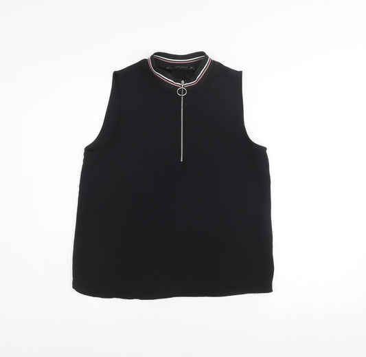 Womens UK Size S Zara Black Basic Tank