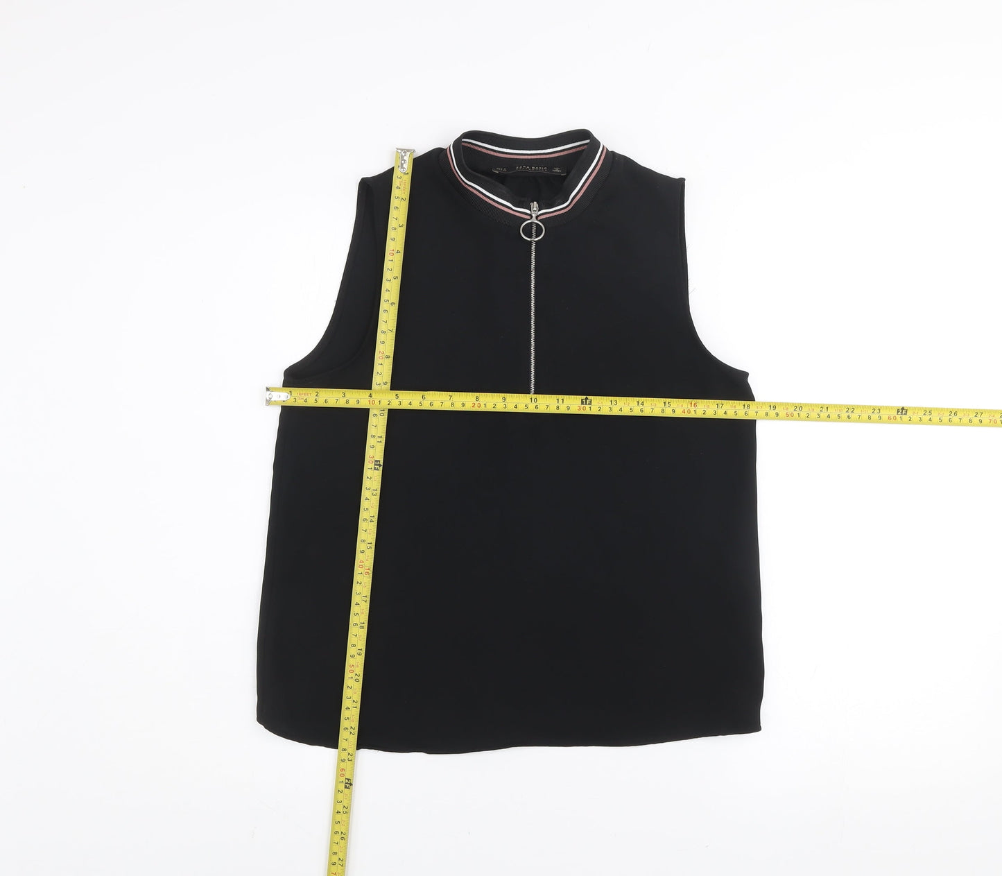 Womens UK Size S Zara Black Basic Tank