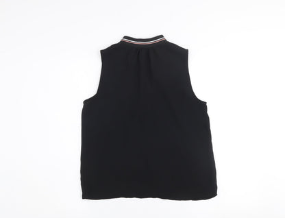 Womens UK Size S Zara Black Basic Tank
