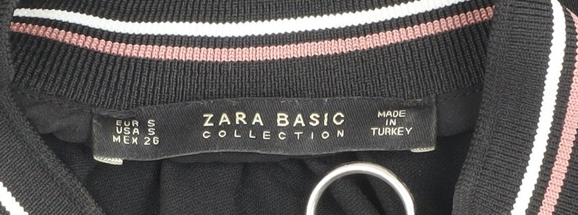 Womens UK Size S Zara Black Basic Tank