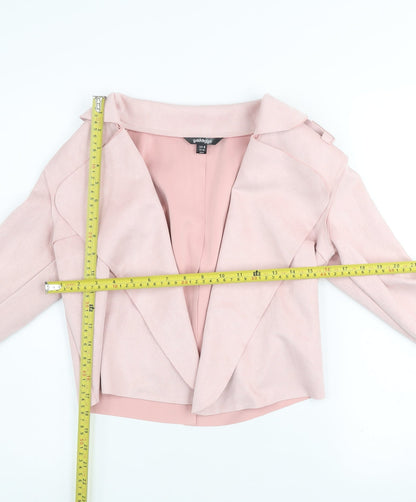 Womens UK Size 8 Golddigga Pink Biker Coat