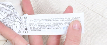 Pull & Bear Women Ivory Mom Jeans Size 8 High Waist Cotton Denim