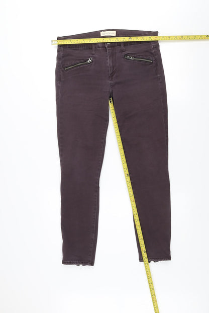Gap Women Brown True Skinny Stretch Jeans Size 10 Zip Detail