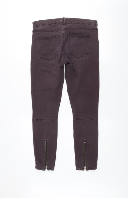 Gap Women Brown True Skinny Stretch Jeans Size 10 Zip Detail