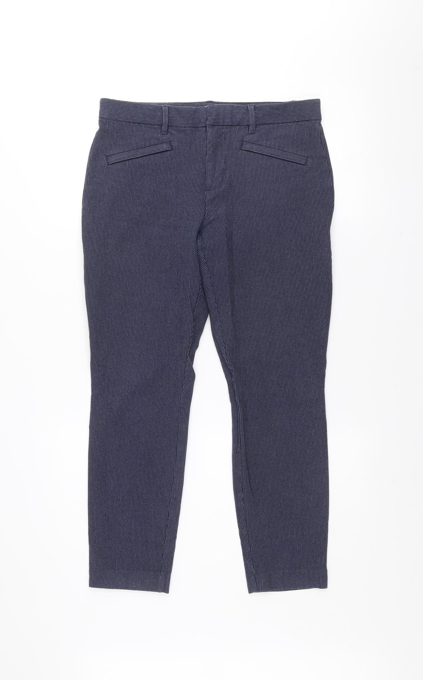 Womens UK Size 8 Gap Slim Fit Ankle Blue Trousers