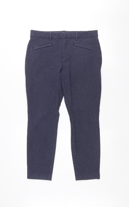 Womens UK Size 8 Gap Slim Fit Ankle Blue Trousers