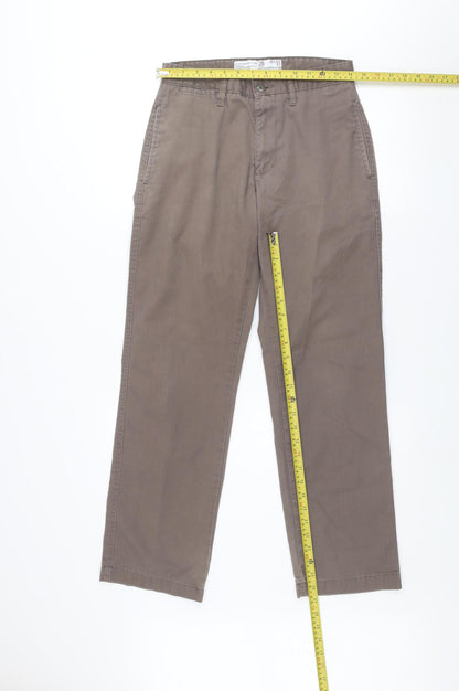 Oakridge Men’s Brown Classic Fit Flat Front Chino Trousers Size 28