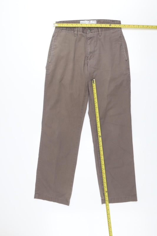 Oakridge Men’s Brown Classic Fit Flat Front Chino Trousers Size 28