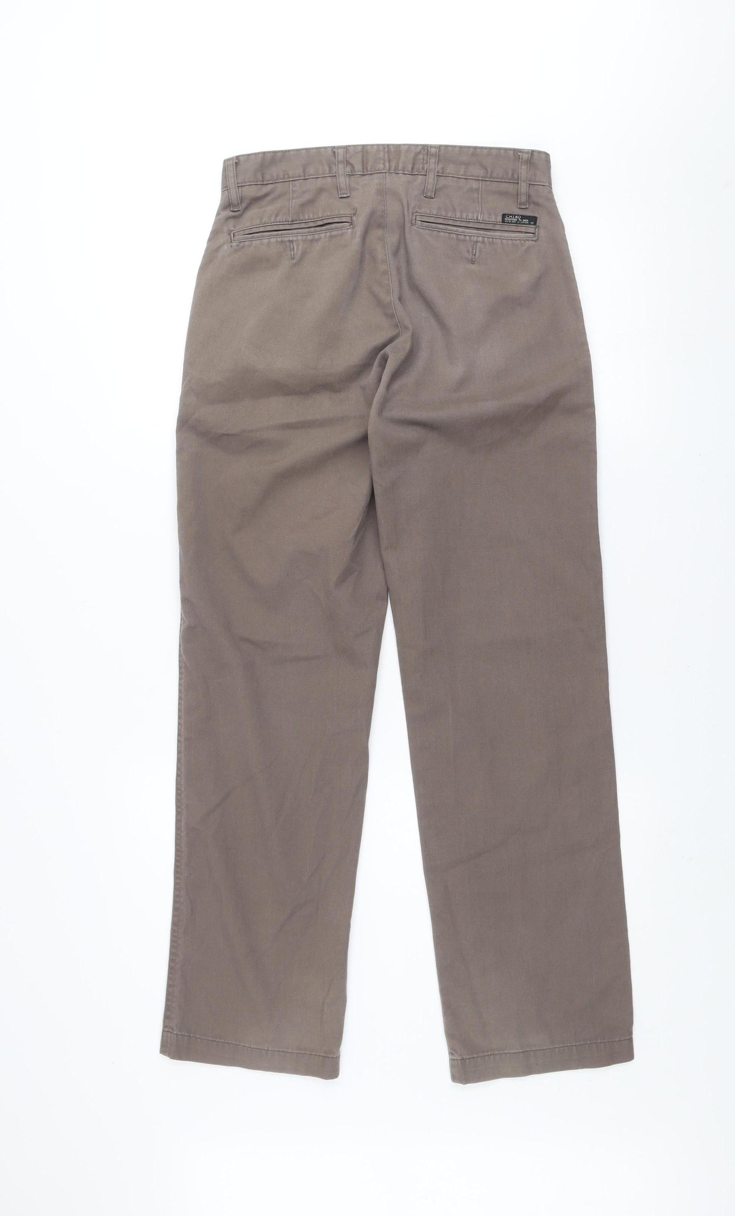 Oakridge Men’s Brown Classic Fit Flat Front Chino Trousers Size 28