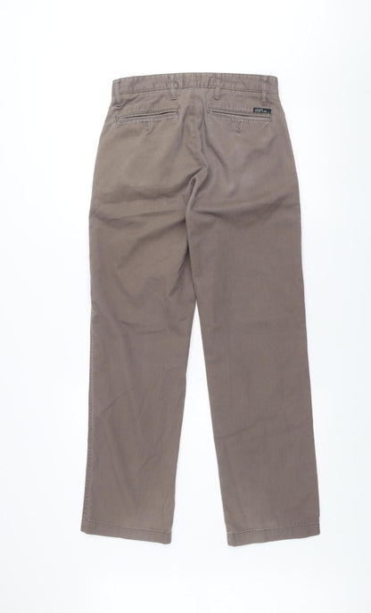 Oakridge Men’s Brown Classic Fit Flat Front Chino Trousers Size 28