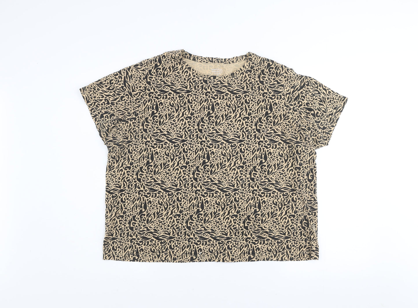 Womens UK Size XL Dunnes Stores Beige Basic T-Shirt