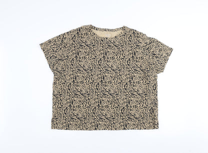 Womens UK Size XL Dunnes Stores Beige Basic T-Shirt