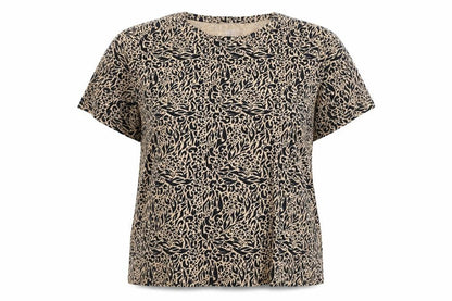 Dunnes Women’s Beige Animal Print Cotton T-Shirt XL
