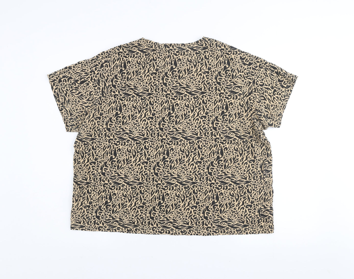 Womens UK Size XL Dunnes Stores Beige Basic T-Shirt