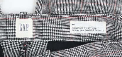 GAP Women's Grey Check Skinny Ankle Trousers Size 12