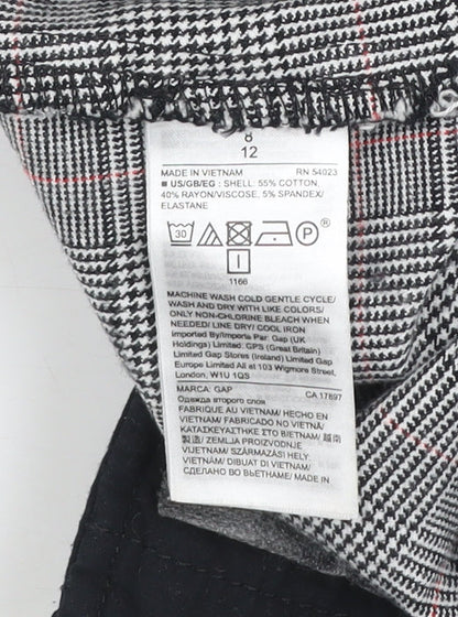 GAP Women's Grey Check Skinny Ankle Trousers Size 12