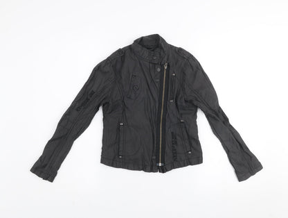 Girls UK Size 9-10 Years NEXT Black Biker Coat
