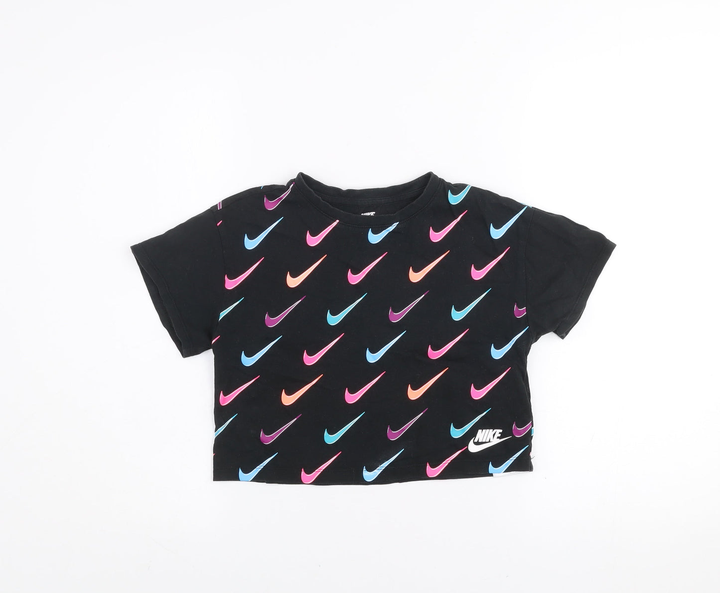 Girls UK Size 6-7 Years Nike Black Cropped T-Shirt