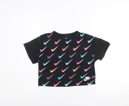 Girls UK Size 6-7 Years Nike Black Cropped T-Shirt