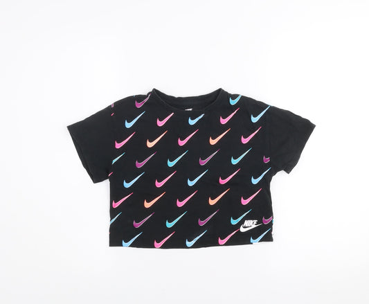 Girls UK Size 6-7 Years Nike Black Cropped T-Shirt