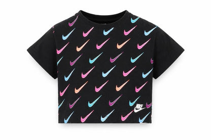Girls UK Size 6-7 Years Nike Black Cropped T-Shirt