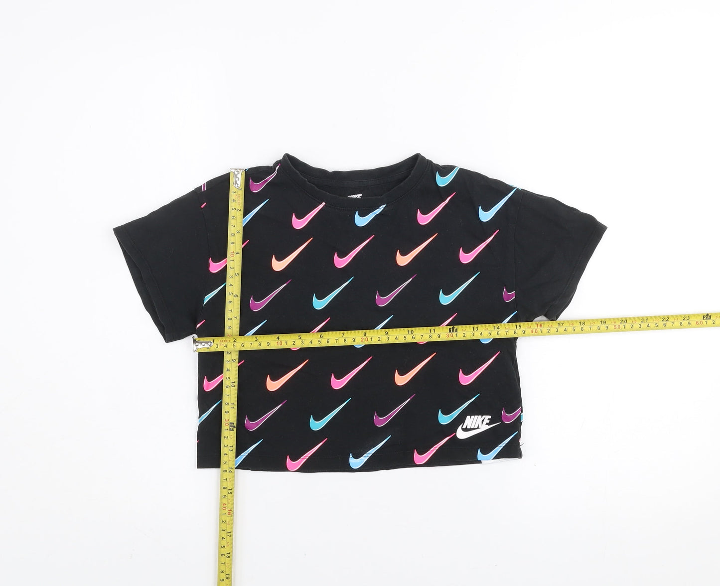 Girls UK Size 6-7 Years Nike Black Cropped T-Shirt