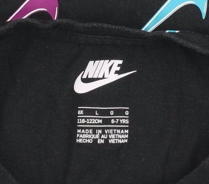 Girls UK Size 6-7 Years Nike Black Cropped T-Shirt