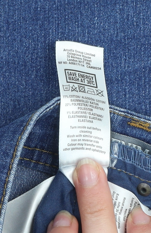 Dorothy Perkins Women Blue Cropped Denim Jeans Size 12