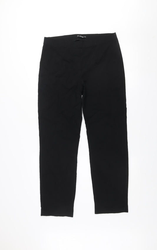 Womens UK Size M Dunes Slim Fit Casual Workwear Travel Black Trousers