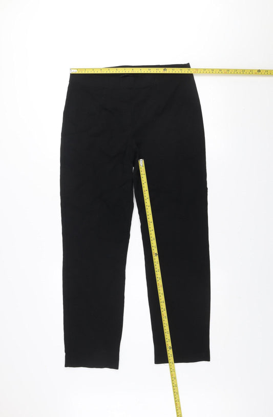 Womens UK Size M Dunes Slim Fit Casual Workwear Travel Black Trousers