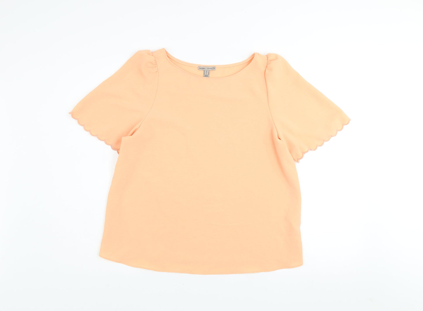 Womens UK Size 10 River Island Orange Basic T-Shirt