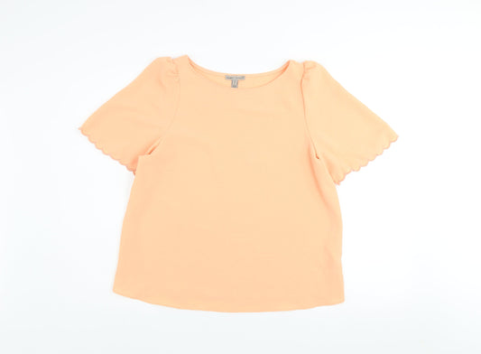 Womens UK Size 10 River Island Orange Basic T-Shirt