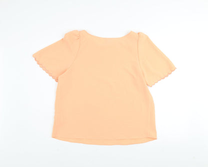 Womens UK Size 10 River Island Orange Basic T-Shirt